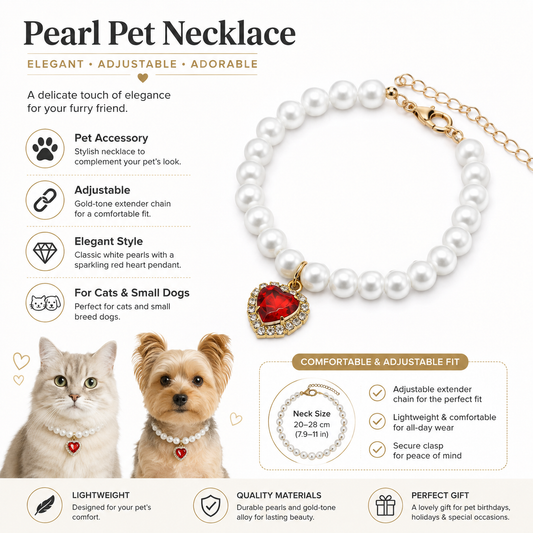 Elegant Beaded Pet Necklace — view 2