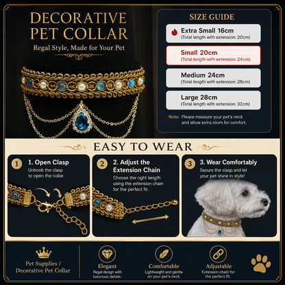 Blue Teardrop Velvet Pet Choker — view 3