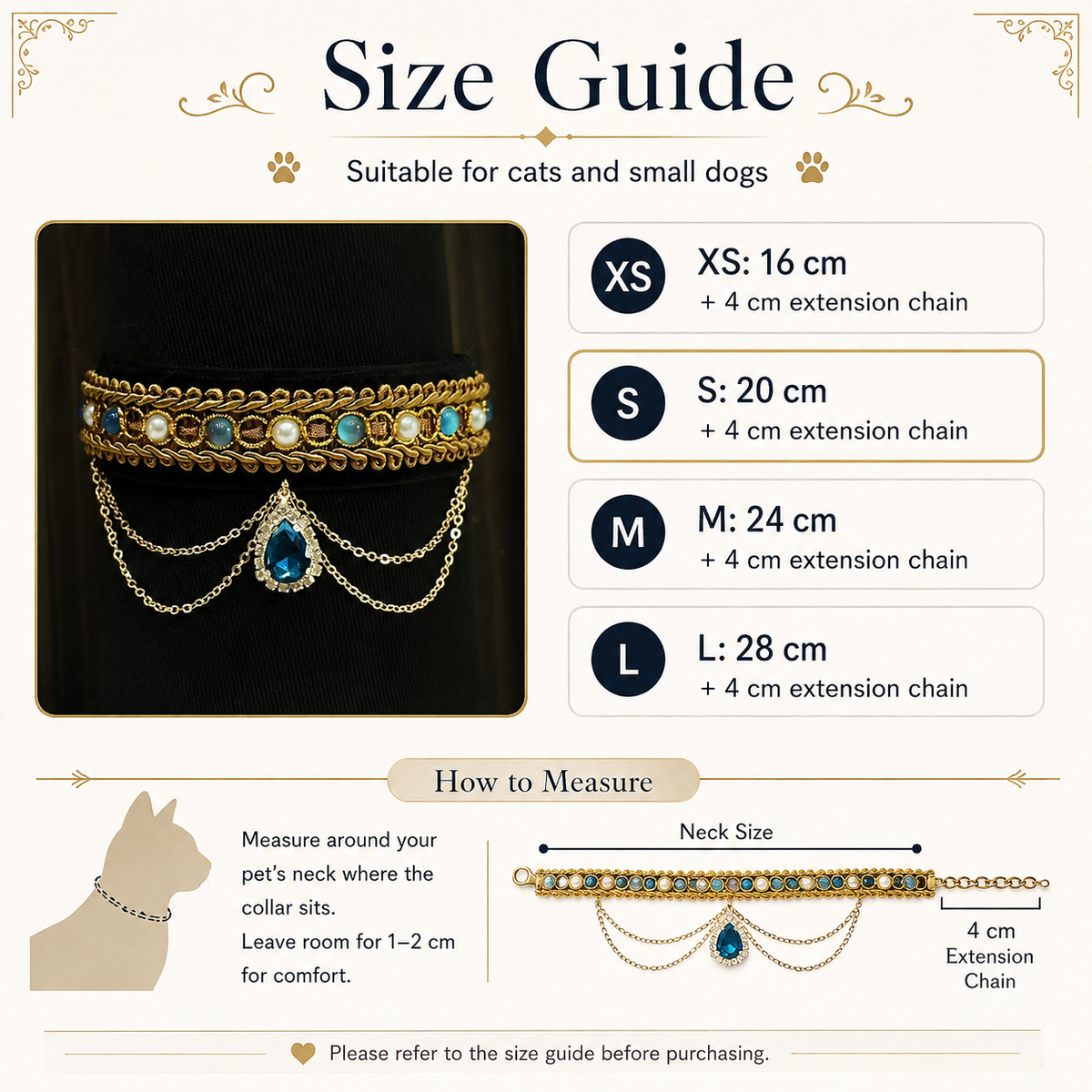 Blue Teardrop Velvet Pet Choker — view 4