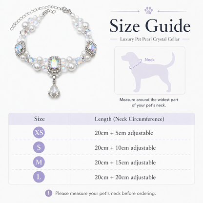 Iridescent Crystal Pearl Pet Necklace — view 5