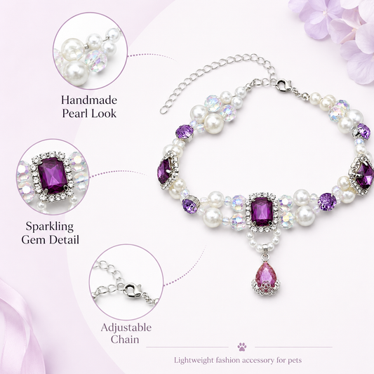 Princess Beaded Pet Collar — view 1