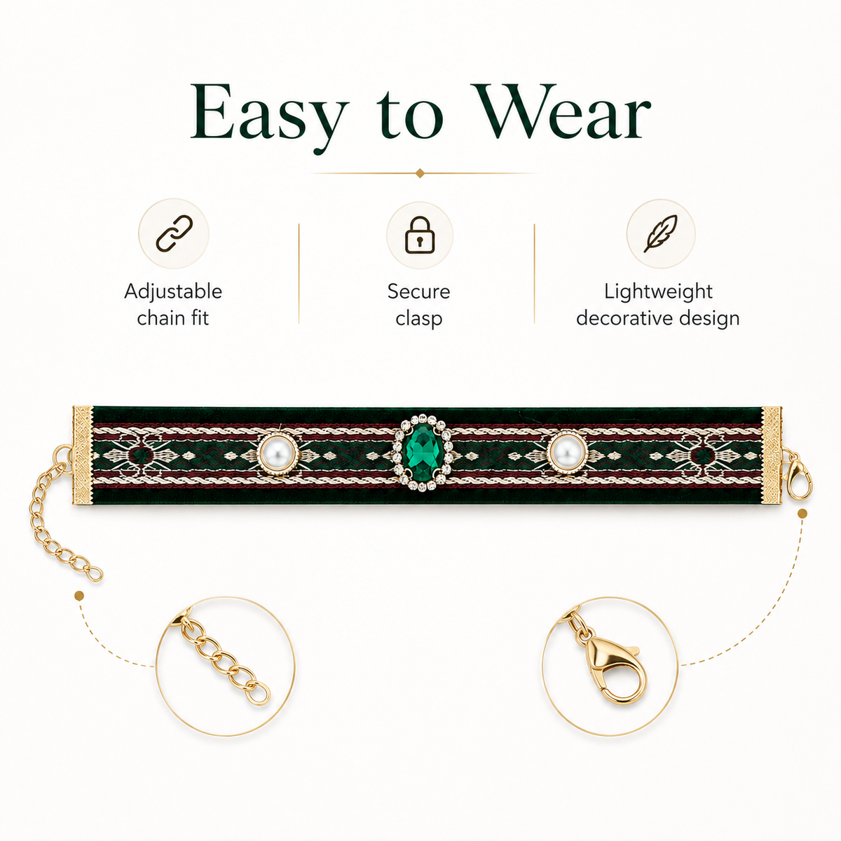 Retro Green Gem Pet Collar — view 4