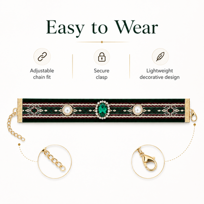 Retro Green Gem Pet Collar — view 4