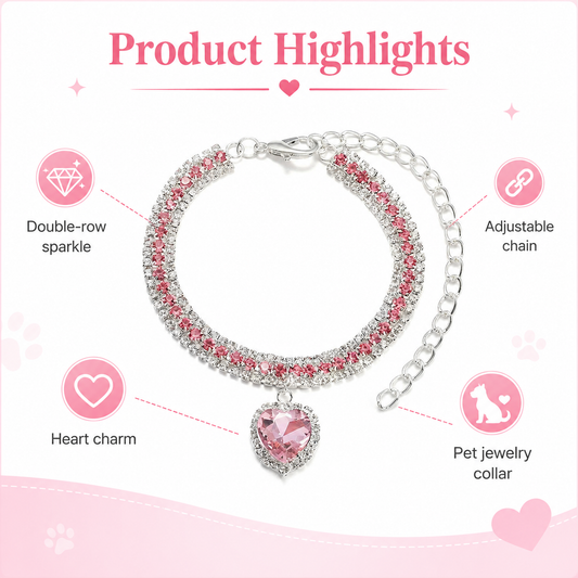 Princess Crystal Pet Necklace — view 1
