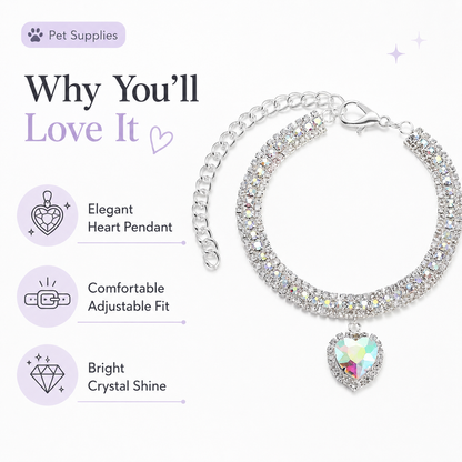 Sparkling Rhinestone Pet Necklace — view 2
