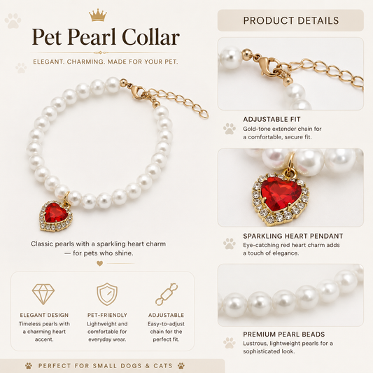Elegant Beaded Pet Necklace — view 1