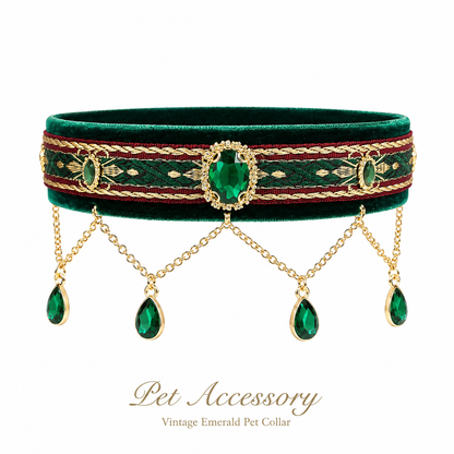 Royal Green Teardrop Pet Collar — view 1