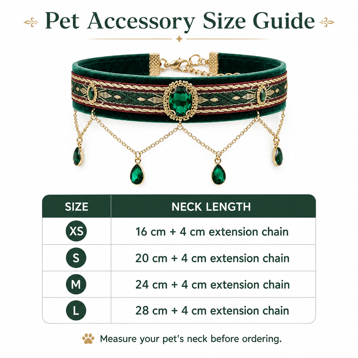 Royal Green Teardrop Pet Collar — view 8