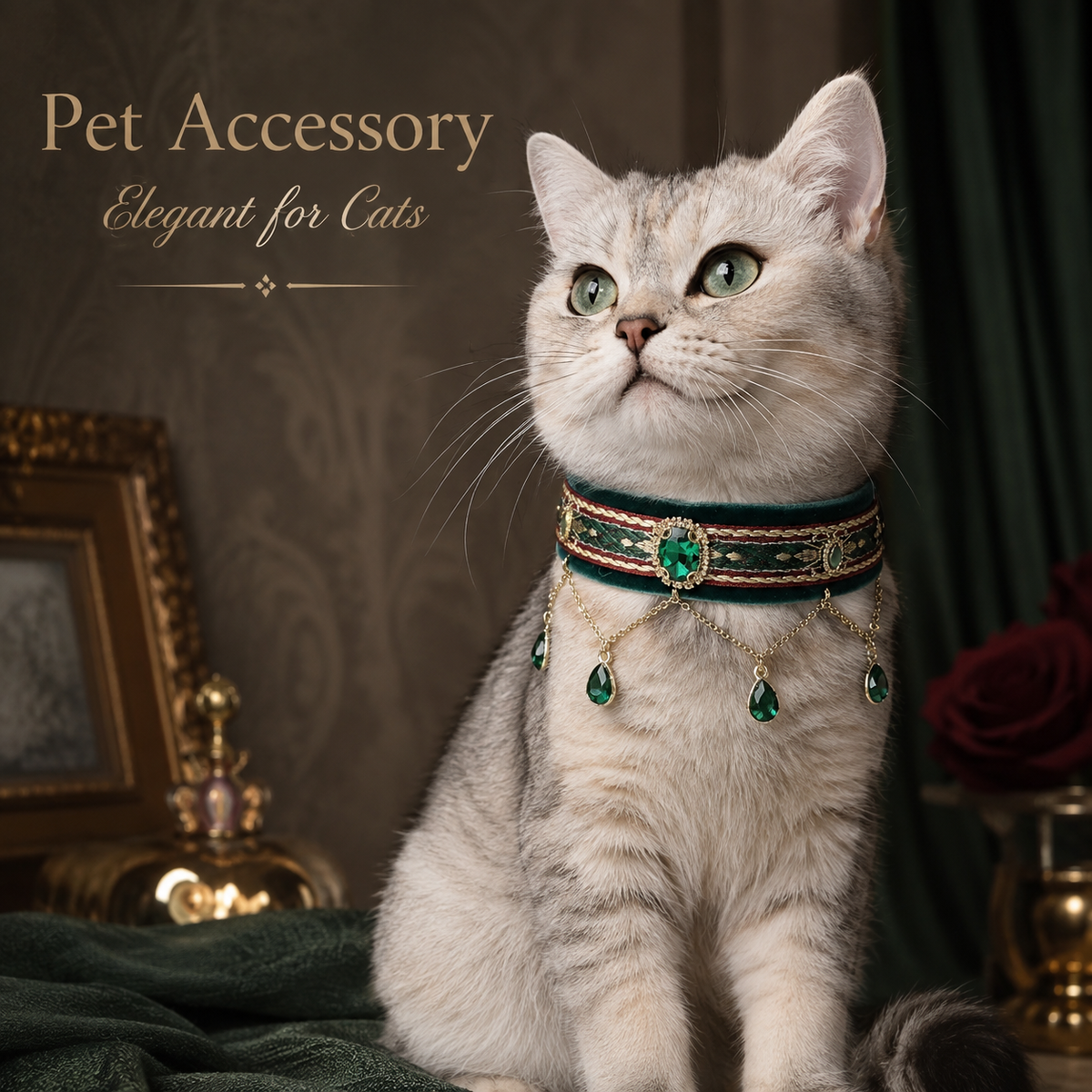 Royal Green Teardrop Pet Collar — view 4