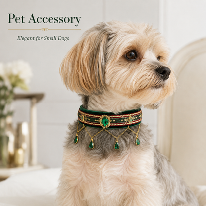 Royal Green Teardrop Pet Collar — view 5