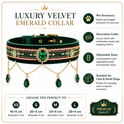 Royal Green Teardrop Pet Collar — view 7
