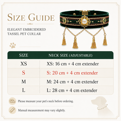 Royal Pearl & Gold Tassel Pet Collar — view 3