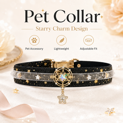 Black Star Velvet Pet Choker — view 5