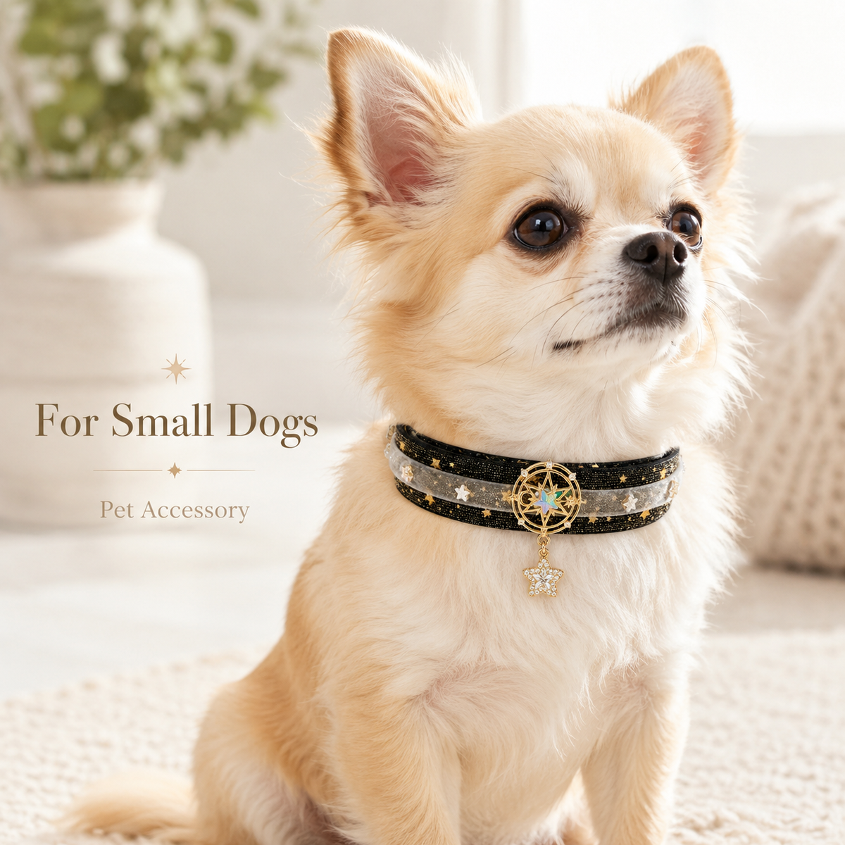 Black Star Velvet Pet Choker — view 3