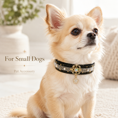 Black Star Velvet Pet Choker — view 3