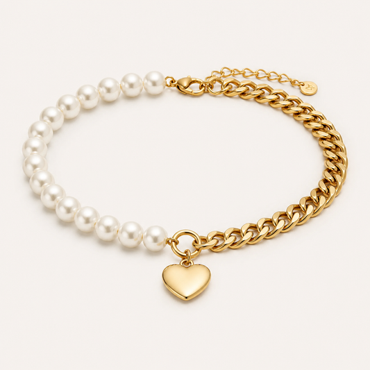 Aurelia Pearl & Cuban Chain Collar